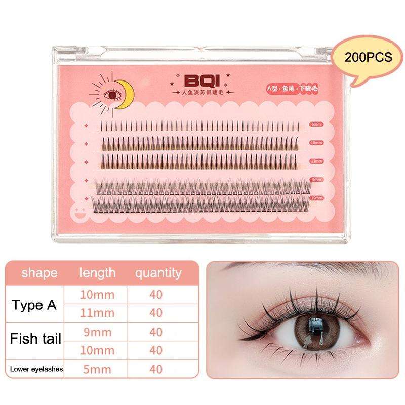 BQI B7229 Lightweight Natural Curling Three-dimensional Slim False Eyelashes, Style: Type A+Fisht...