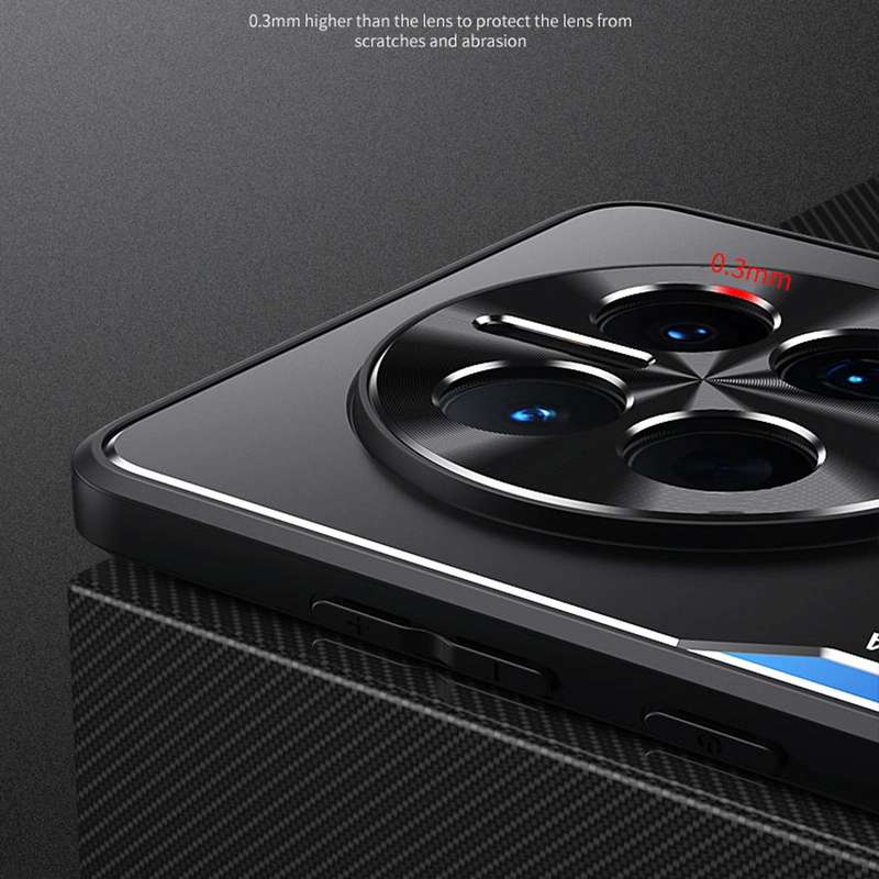 For Huawei Mate 50 Pro Blade Series TPU + Titanium Alloy with Holder Phone Case(Black Blue)