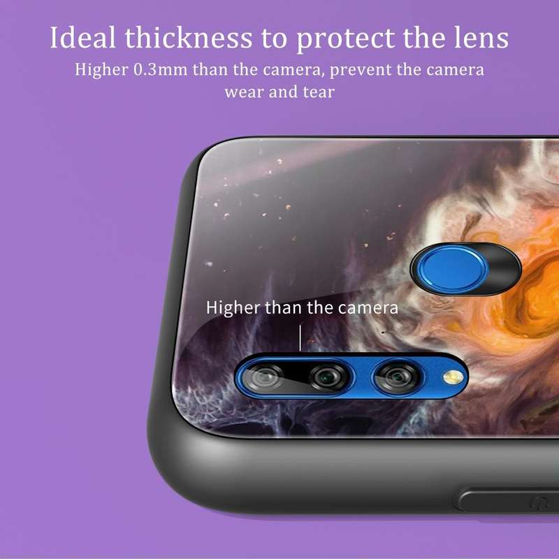 For Huawei Y9 Prime (2019) / P Smart Z Marble Pattern Glass Protective Case(DL02)