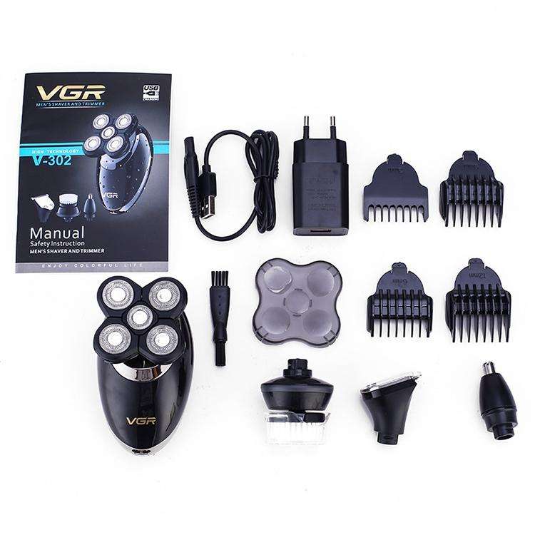 VGR V-302 5W 4 in 1 USB Multi-function Electric Shaver, Plug Type: EU Plug