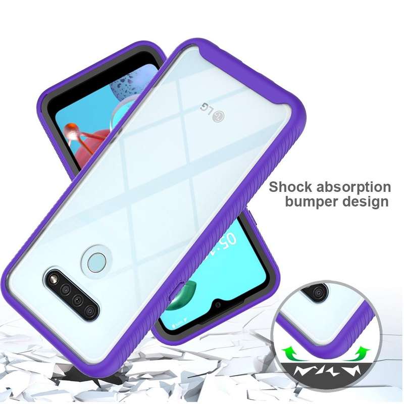 For LG Q51 / K51 Starry Sky Solid Color Series Shockproof PC + TPU Protective Case(Light Blue)