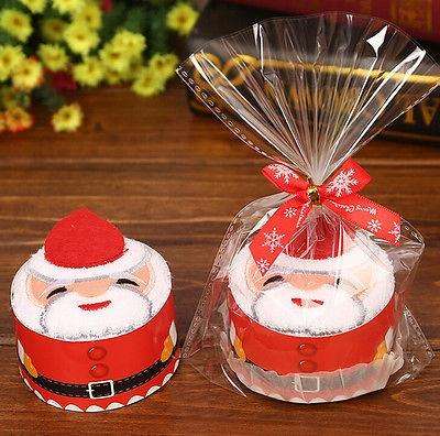 Christmas Creative Cake Towel Gift Washcloth Christmas Cute Towel Presents(Christmas Tree)