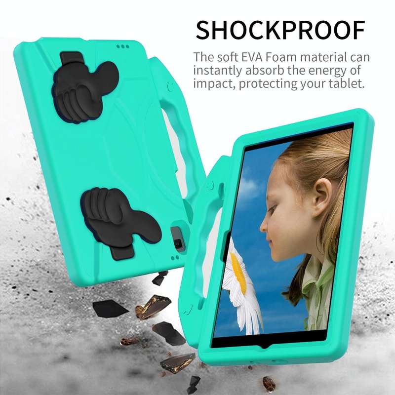 For Samsung Galaxy Tab A8 10.5 2021 X200 / X205 Thumb Bracket EVA Shockproof Tablet Case(Glacier ...