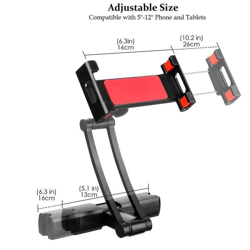 Universal 360 Rotation Holder Bracket Back Seat Car Mount(Black)
