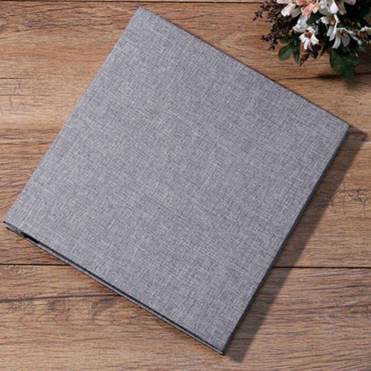 Simple Linen Self-adhesive Film Album Retro Family Large Capacity Handmade Creative Gifts(Gray Bl...