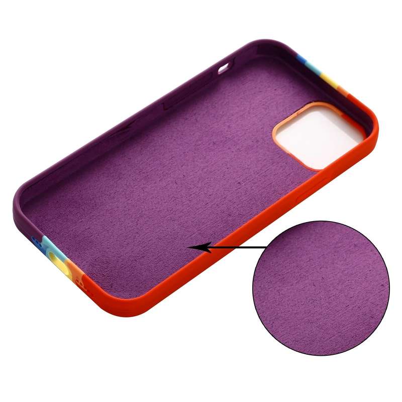 For iPhone 15 Pro Rainbow Liquid Silicone Phone Case(Red)