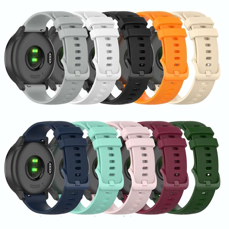 For Garmin Vivoactive 3 Music Small Lattice Silicone Watch Band(Black)