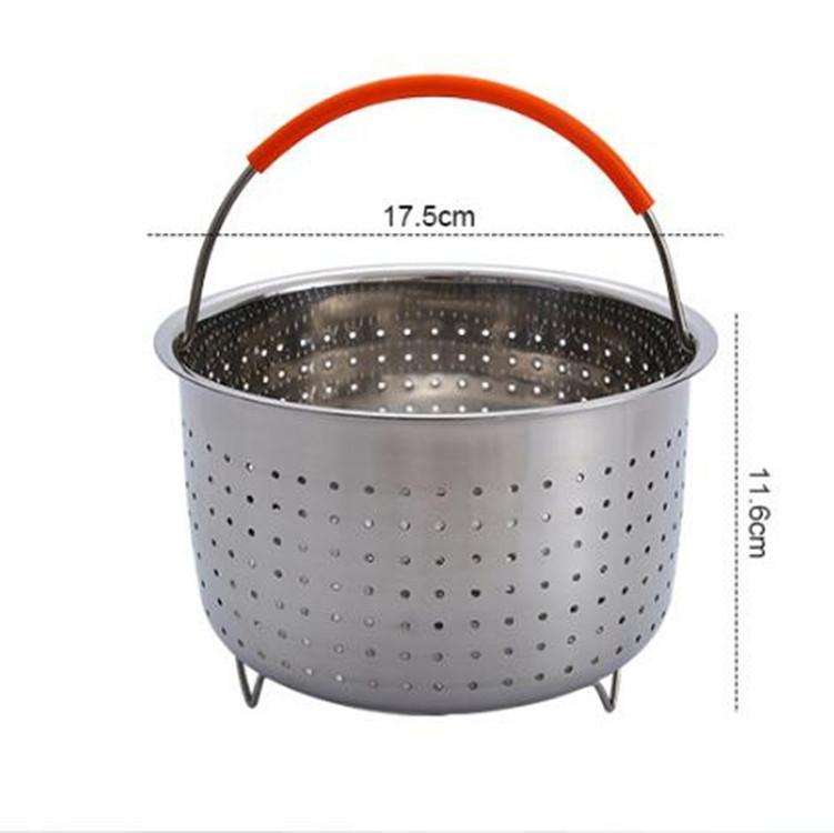 Stainless Steel Steaming Basket Plug-in Silicone Handle Pressure Cooker Steamer Kitchen Cooker Ac...