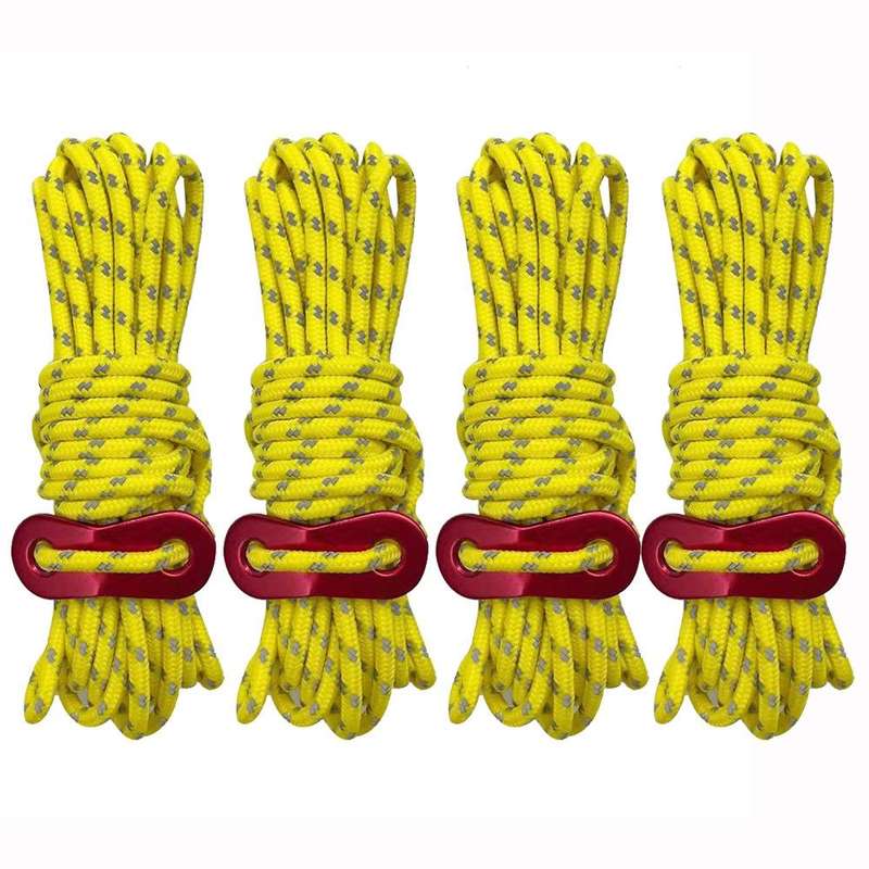 4m x 4 Rolls Outdoor Camping Tent Canopy Wind Rope Luminous Multi-Function Wind Rope Buckle Tent ...