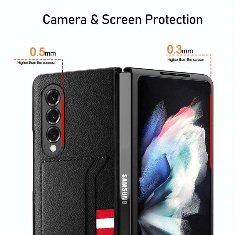 For Samsung Galaxy Z Fold4 Litchi Texture Soft Micorofiber Folding Phone Case(Brown)