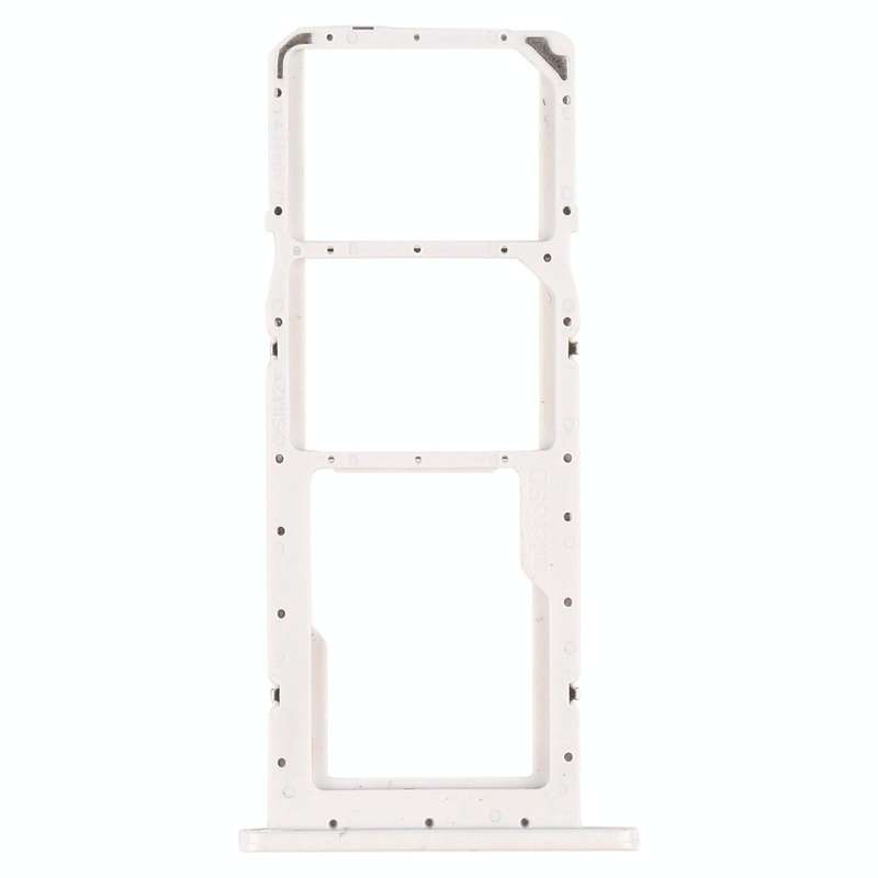 For Samsung Galaxy A02s SM-A025 SIM Card Tray + SIM Card Tray + Micro SD Card Tray (White)