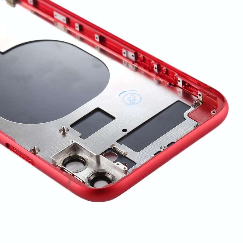 Back Housing Cover with SIM Card Tray & Side keys & Camera Lens for iPhone 11(Red)