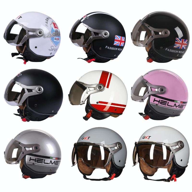 GXT Electric Vehicle Half Cover Helmet Four Seasons Retro Helmet, Size: L(Matte Black)
