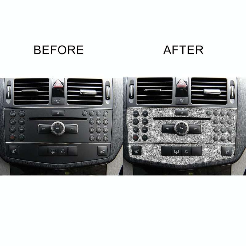 For Mercedes-Benz C-class W204 2007-2010 Car Central Control Panel B Diamond Decorative Sticker, ...