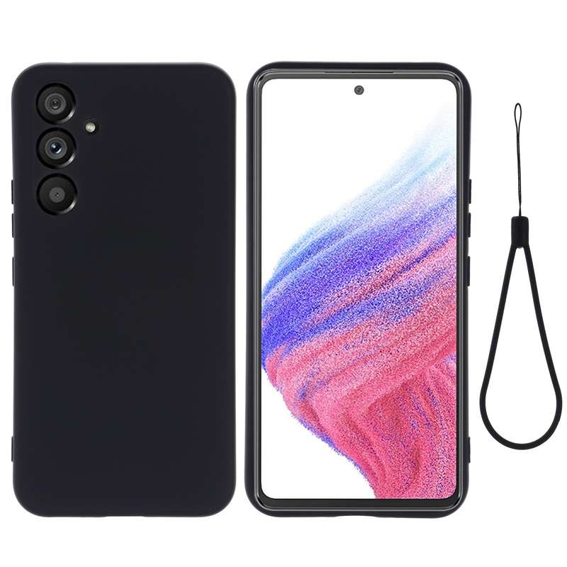 For Samsung Galaxy A54 5G Color Liquid Silicone Phone Case(Black)