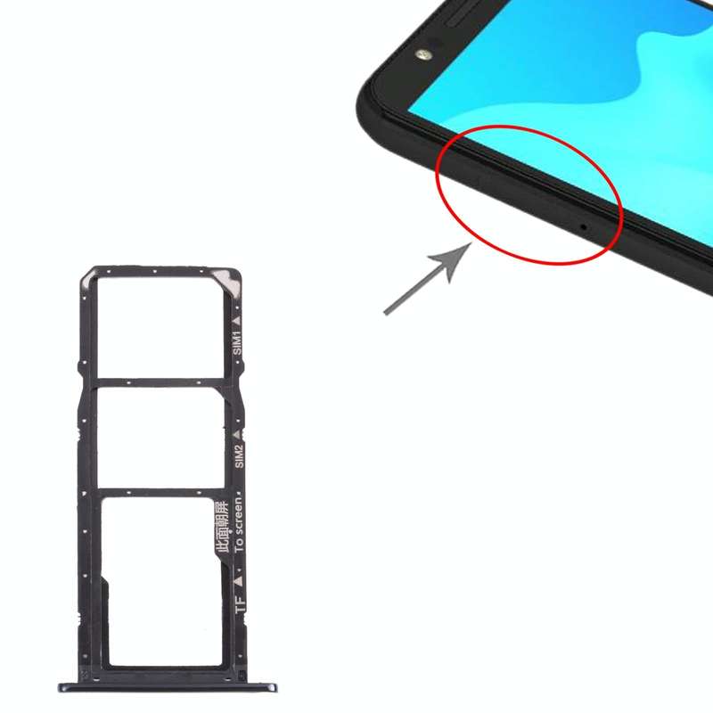 SIM Card Tray + SIM Card Tray + Micro SD Card Tray for Huawei Enjoy 8e (Black)