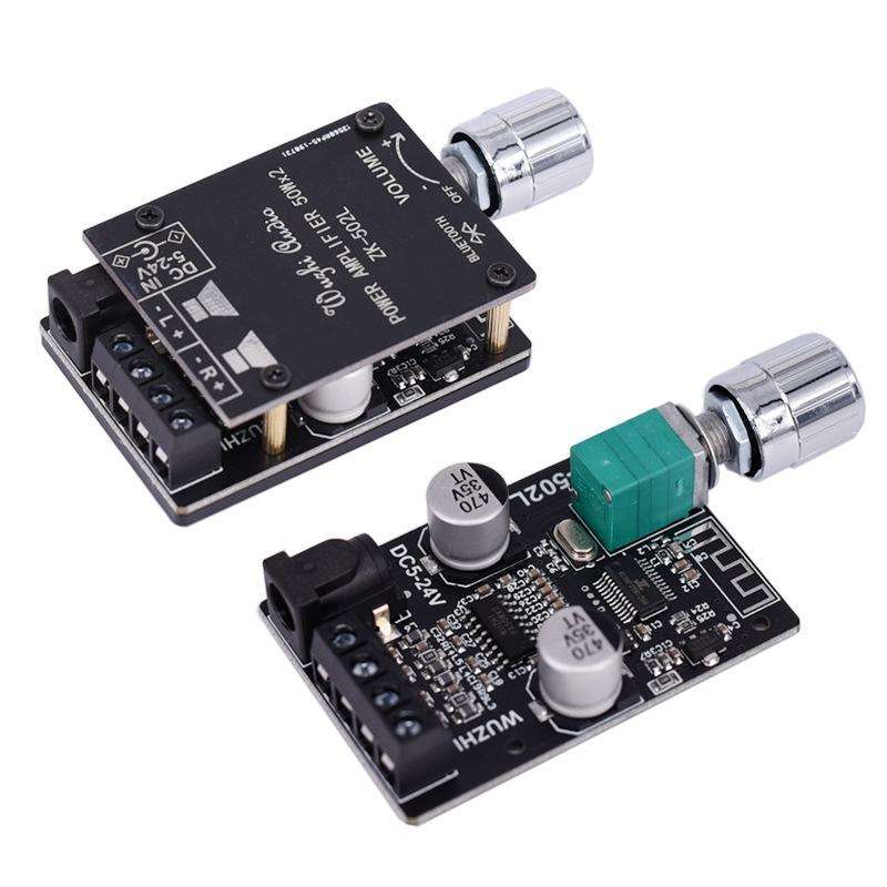 ZK-502L Bluetooth 5.0 12/24V Wireless Stereo Audio Digital Power Amplifier Board 50Wx2 Bluetooth ...