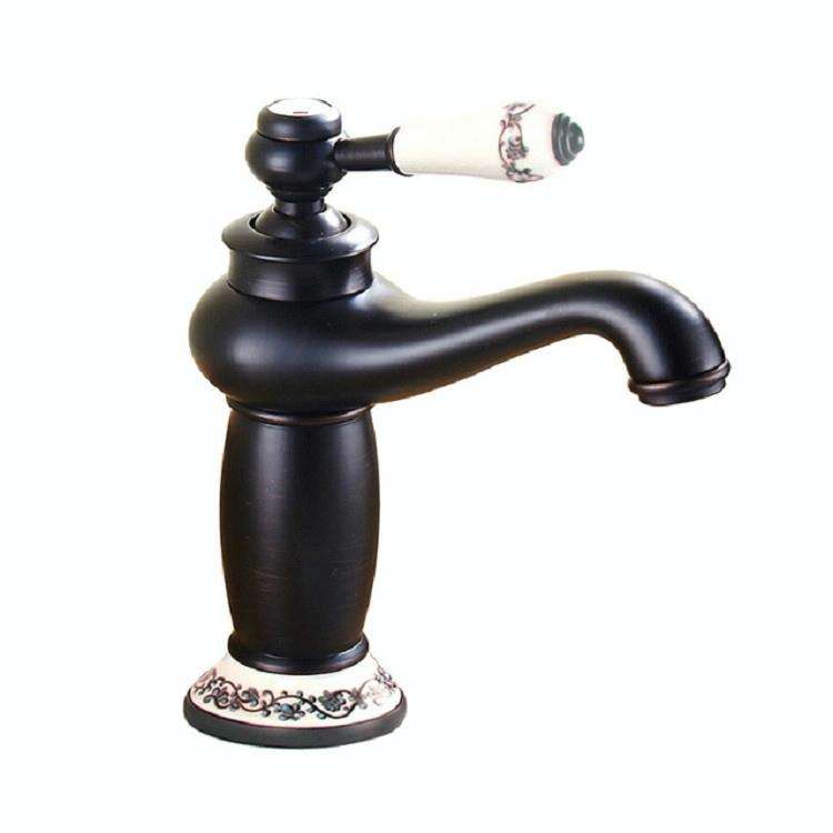 Copper Antique Hot Cold Double Blue White Porcelain Faucet
