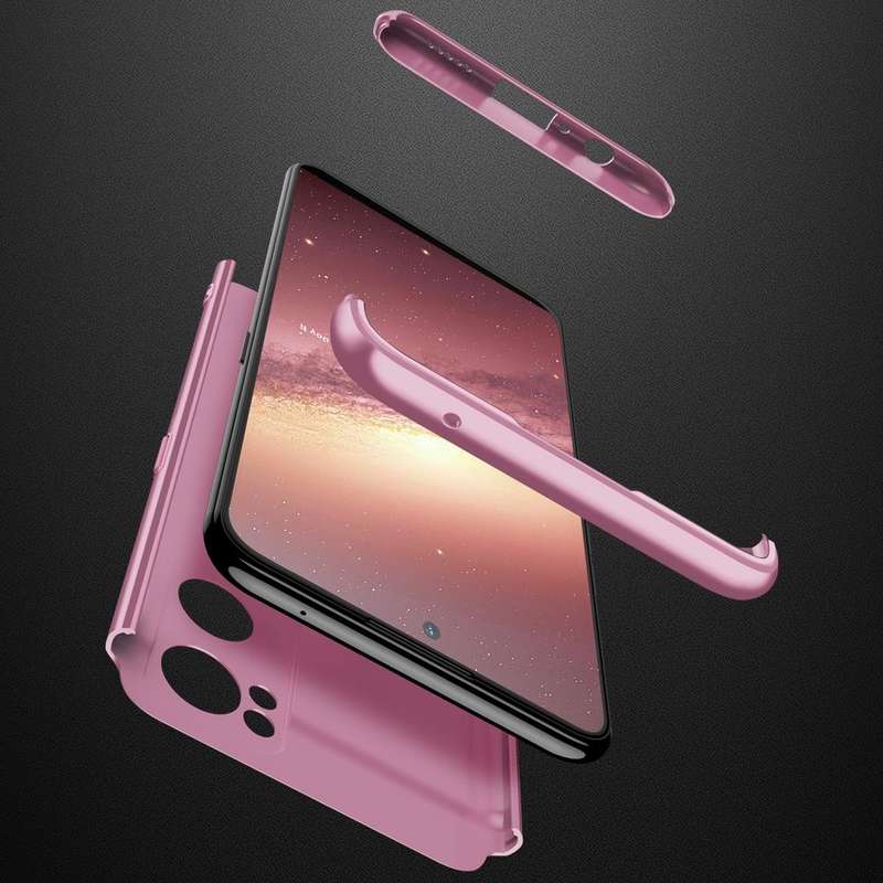 For OPPO Reno7 Global GKK Three Stage Splicing Full Coverage PC Case(Rose Gold)