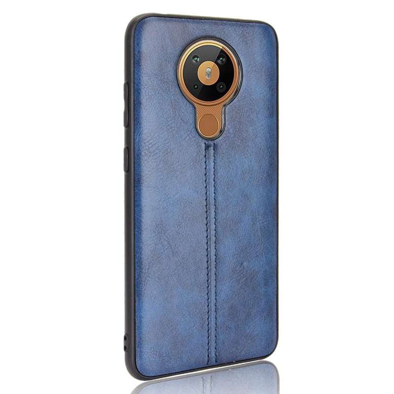 For Nokia 5.3 Shockproof Sewing Cow Pattern Skin PC + PU + TPU Case(Blue)