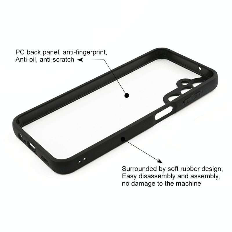 For Samsung Galaxy A14 5G / 4G Frosted TPU + Transparent PC Phone Case(Black)