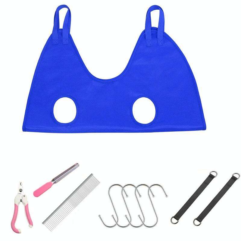 Small & Medium Pet Grooming Polyester Hanging Hammock With Trimming Tool, Size:S(Blue)