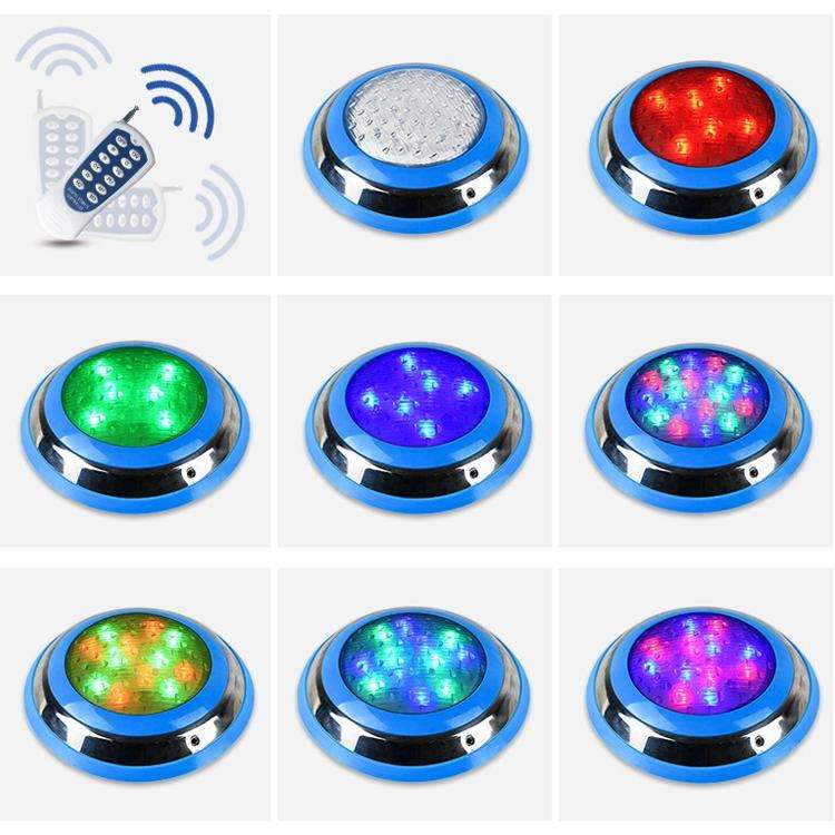 12W LED Stainless Steel Wall-mounted Pool Light Landscape Underwater Light(Colorful Light + Remot...
