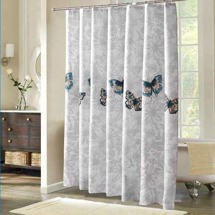 Butterfly Waterproof Polyester Shower Washable Bathroom Curtains, Size:120x180cm