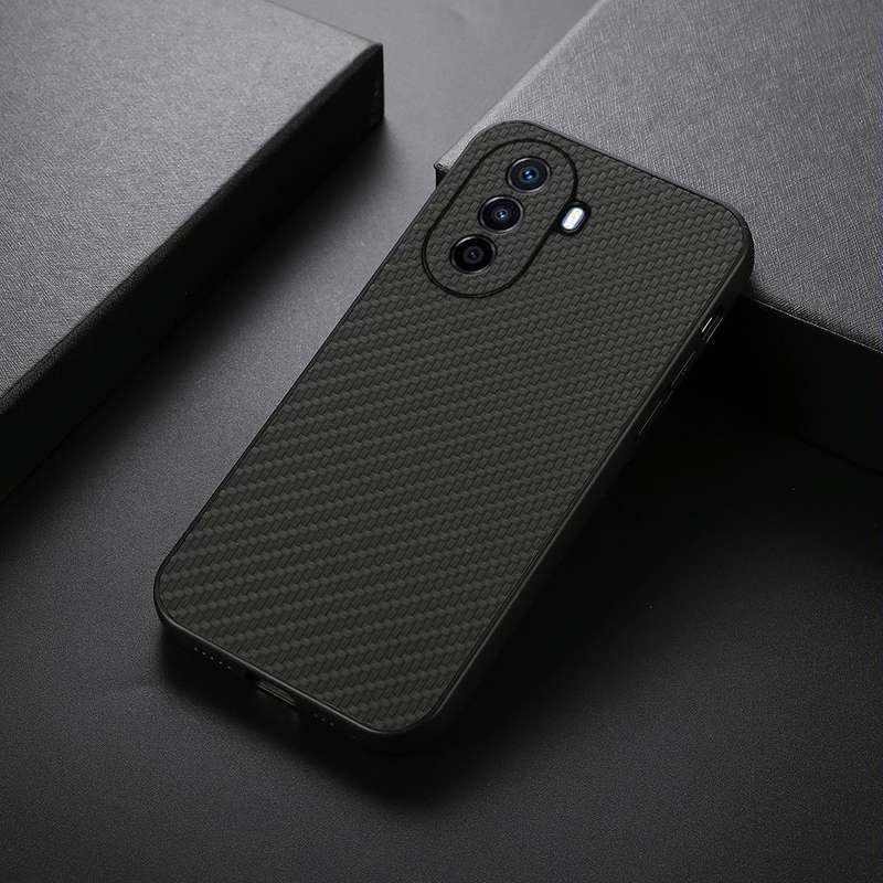 For Huawei Enjoy 50 China/nova Y70 4G Global/nova Y70 Plus Fine Hole Carbon Fiber Texture Shockpr...