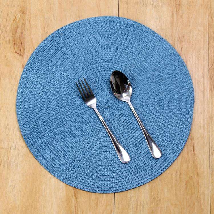 PP Environmentally Friendly Hand-woven Placemat Insulation Mat Decoration, Size:38cm(Black)