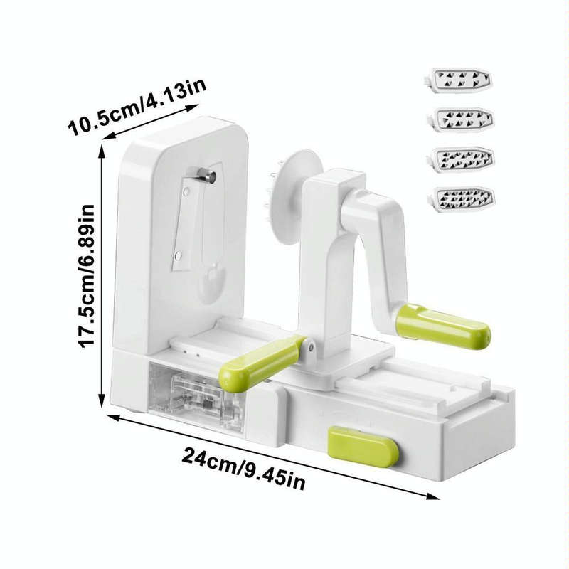 Grater Vegetable Potato Spiral Slicer Whirlwind Fruit Vegetable Spiral Machine, Color: Green