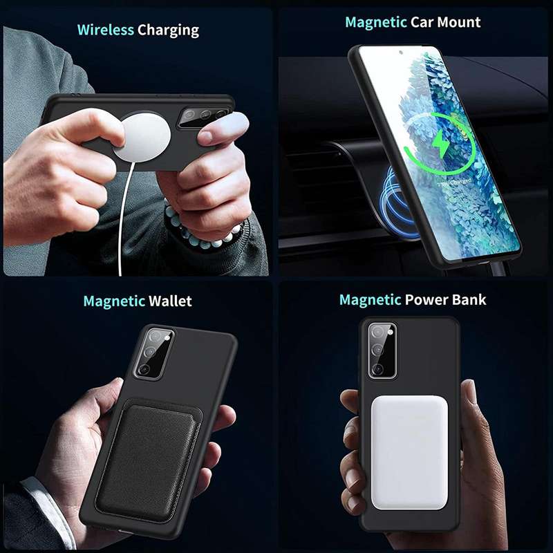 For Samsung Galaxy S20 FE 2022/S20 FE MagSafe Magnetic Liquid Silicone Phone Case(Black)