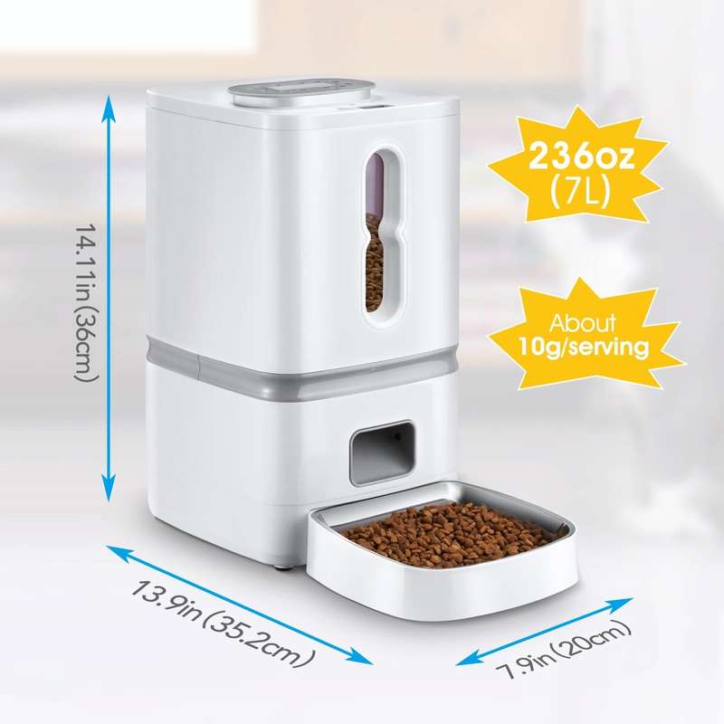 7L Smart Pet Feeder Timed Quantitative Large Window Cat And Dog Food Dispenser, Plug Type: EU Plug