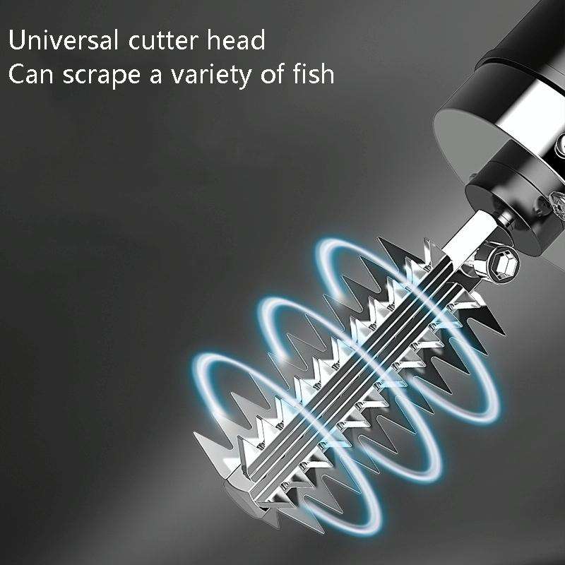 Electric Fish Scale Scraper Household Automatic Wireless Scraping Tool CN Plug Red Double Battery