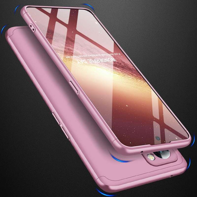 For OPPO Reno7 Global GKK Three Stage Splicing Full Coverage PC Case(Rose Gold)