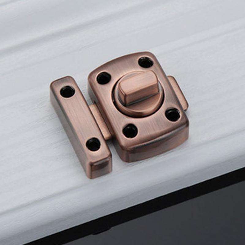 Universal Door Latch Security Sliding Door Lock with Screws, Size:S(Ancient Red)