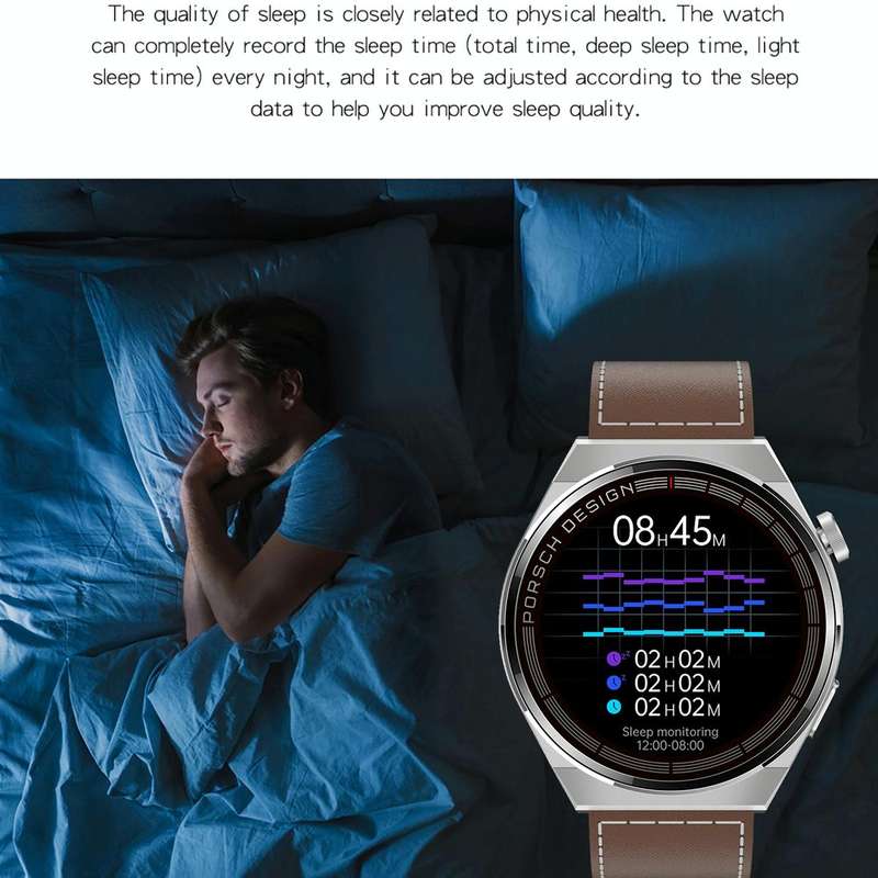 MD3MAX Porsche Ver 1.39 inch Round Screen TPU Strap Smart Watch Supports Heart Rate Monitoring/Bl...