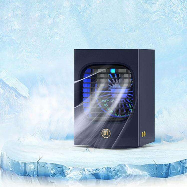 Small Home Desktop Air Conditioner Chiller Cooling Fan(Black)