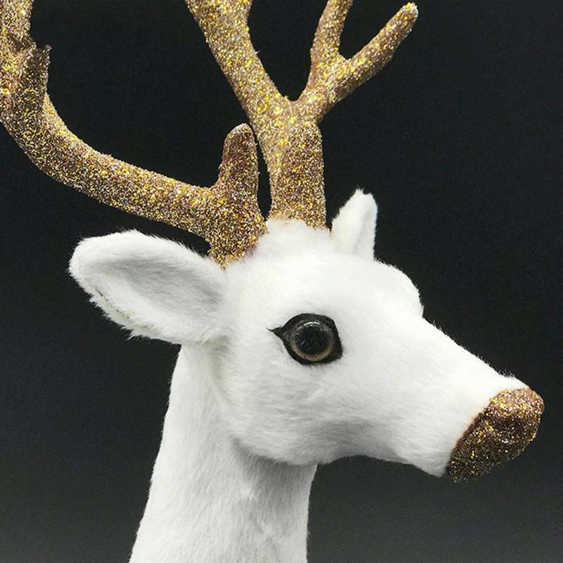 Simulation Deer Home Ornaments Plush Christmas Deer Doll Holiday Decorations, Size:15x15cm, Speci...