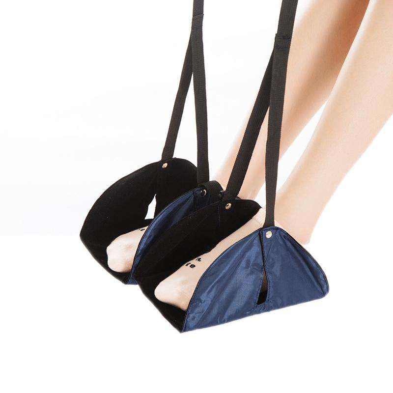 Travel Foot Rest Hammock Office Leisure Pedal, Color: Navy Blue Split