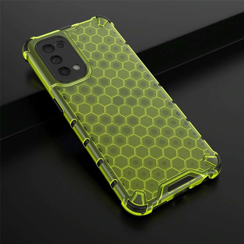 For Oppo Reno5 5G Shockproof Honeycomb PC + TPU Case(Green)