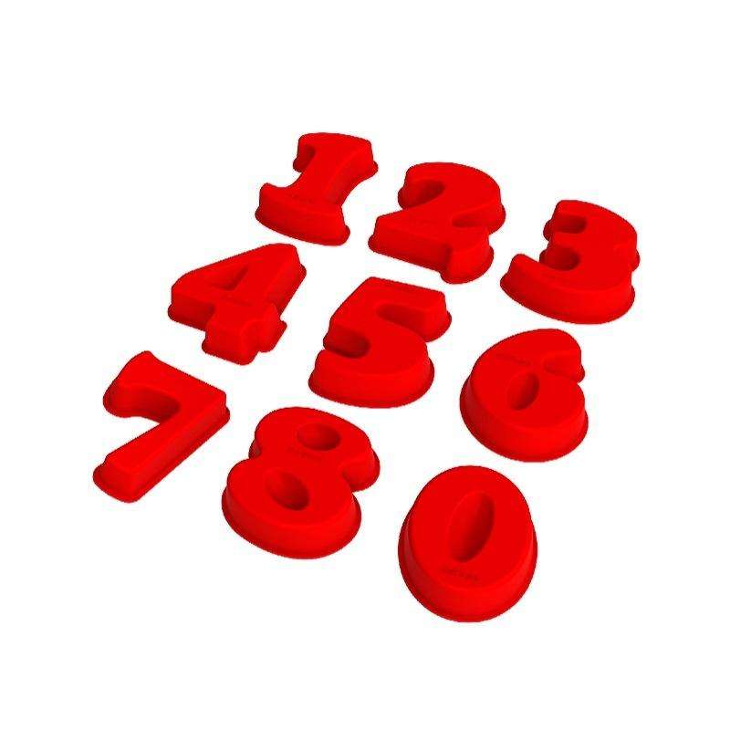 5 PCS Food Grade Silicone Cake Mould Digital Chocolate Biscuit Baking Mould, Specification: Number 1