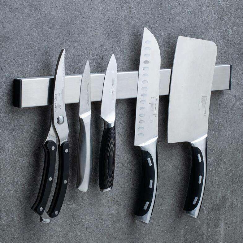 Stainless Steel Knife Holder Kitchen Rack Magnetic Suction Knife Holder, Length:30cm, Style:Free ...