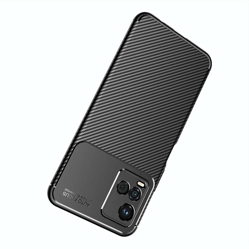 For vivo Y33S Carbon Fiber Texture Shockproof TPU Case(Black)