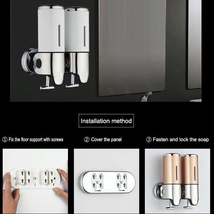 Triple Hotel Shower Manual Dispenser Wall Mounted Washing Liquid Shampoo Soap Bottle, Capacity: 1...
