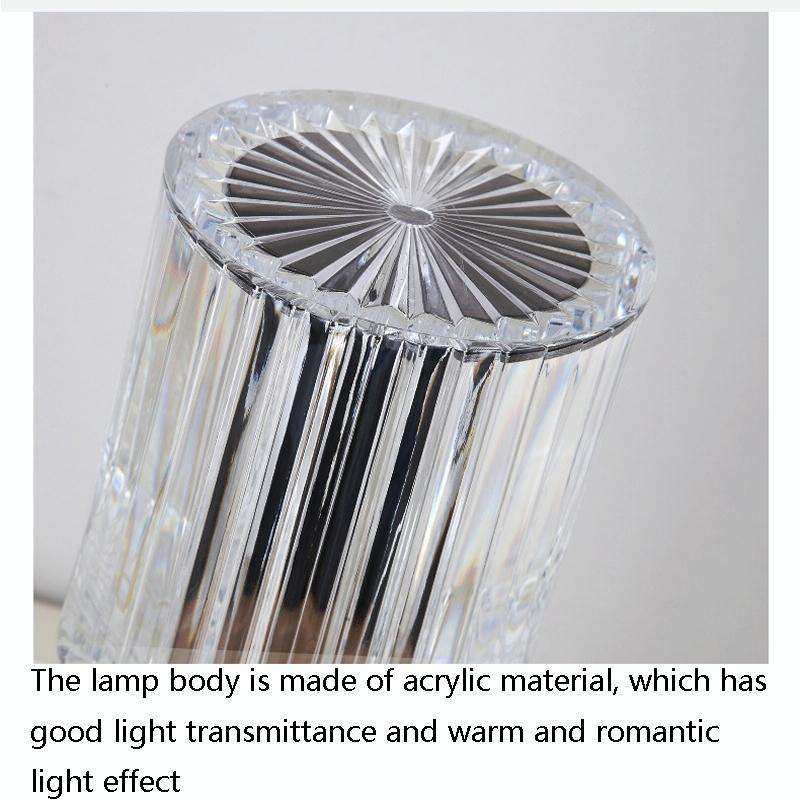USB Charging Touch Diamond Crystal Table Lamp, Specification: USB Charging(RGB with Remote Contro...