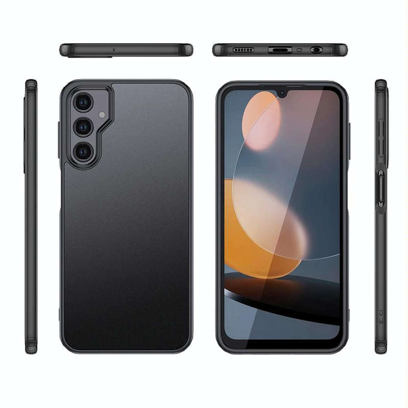 For Samsung Galaxy A24 4G Armor Clear TPU Hard PC Phone Case(Matte Black)