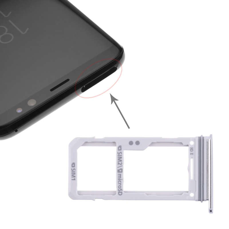 For Galaxy S8 / S8+ 2 SIM Card Tray / Micro SD Card Tray (Silver)