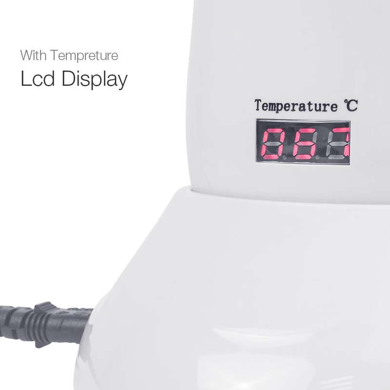 Portable Manual Thermostat Wax Machine Hair Removal Wax Bean Heater, EU Plug(White)