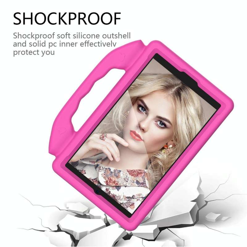 For Huawei MatePad T 8 2020 EVA Shockproof Protective Case with Thumb Holder(RoseRed)